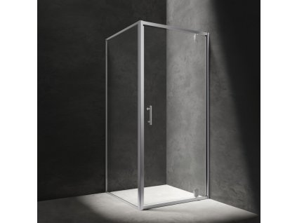 OMNIRES - S čtvercový sprchový kout s křídlovými dveřmi, 80 x 80 cm chrom / transparent /CRTR/ S-80KCRTR