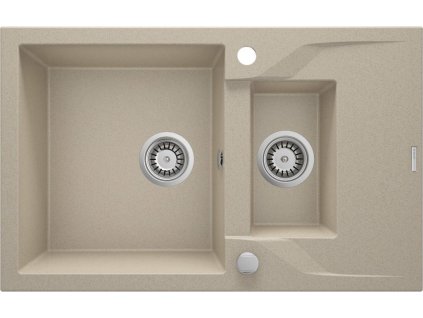 DEANTE - Andante sandy - Granitový dřez, 1.5 - bowl s odkapávačem ZQN_7513
