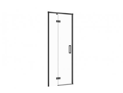 CERSANIT - Sprchové dveře LARGA ČERNÉ 80X195, levé, čiré sklo S932-127