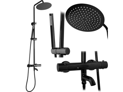 REA - Sprchový set s baterií 150mm Lungo černý metalický REA-P8763