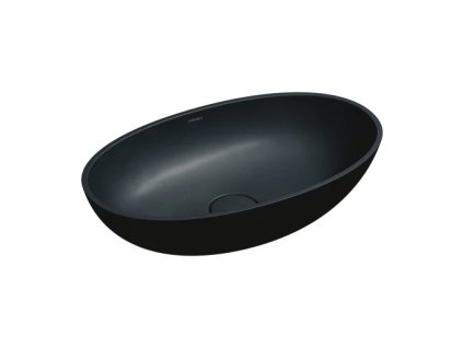 OMNIRES - SHELL M+ umyvadlo na desku, 60 x 35 cm, černá láva SHELLUNBLV