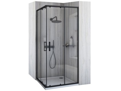 REA - Sprchový kout City  90x90 Black Bez sprchové vaničky REA-K6446