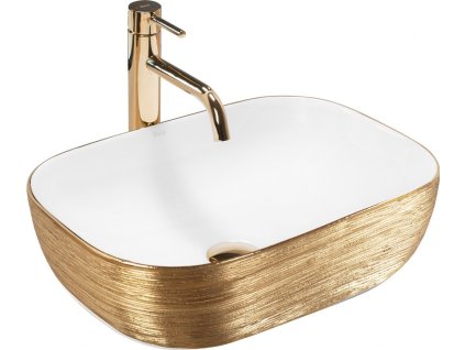 REA - Umyvadlo na desku Belinda White GOLD BRUSH REA-U7422