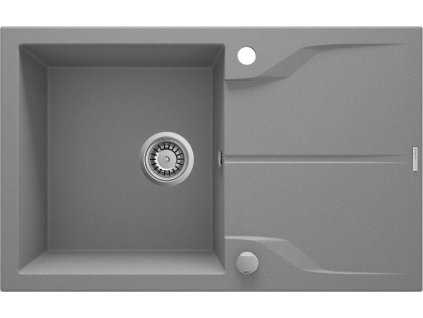 DEANTE - Andante flush šedá metalic - Granitový dřez s odkapávačem - zápustný ZQN_S11F