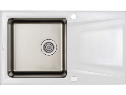 DEANTE - Prime alabaster - Granitovo - ocelový dřez, 1 - bowl s odkapávačem ZSR_A113 DOPRAVA ZDARMA