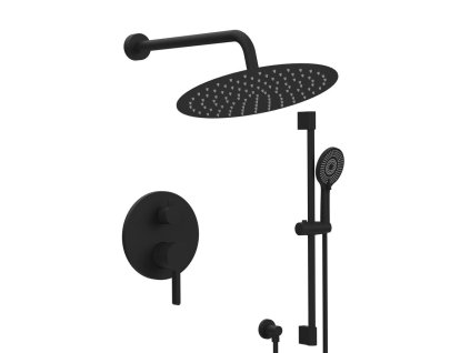 ICONIC podomítkový sprchový set s pákovou baterií, 2 výstupy, posuvný držák sprchy, černá mat