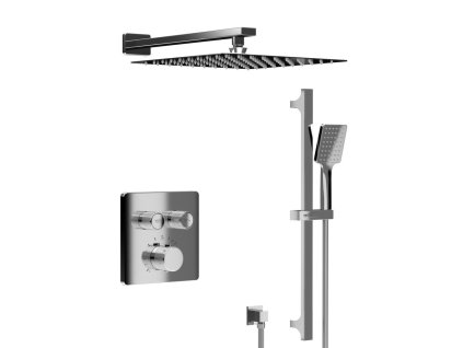 SMART SELECT podomítkový sprchový set s termostatickou baterií, 2 výstupy, posuvný držák sprchy, chrom