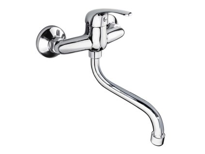 Dřezová nástěnná baterie, Lila, s ramínkem trubkovým o 18 mm - 300 mm, chrom