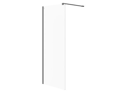 CERSANIT - Sprchová zástěna WALK-IN MILLE 80X200, černá, průhledné sklo S161-007