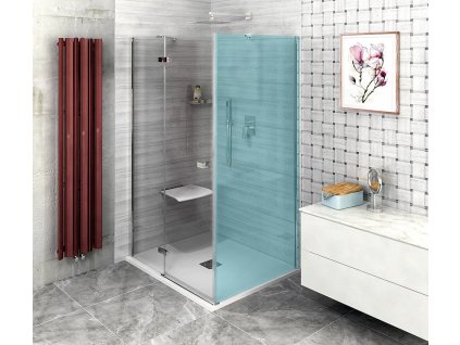 FORTIS sprchové dveře 900mm, čiré sklo, levé