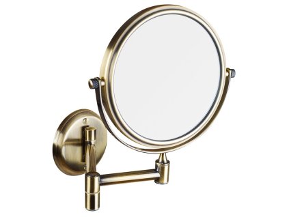 Kosmetické zrcátko závěsné, Ø 140mm, oboustranné, bronz