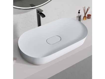 REA - Umyvadlo  IRIS 71 CM White na desku - konglomerát REA-U4305