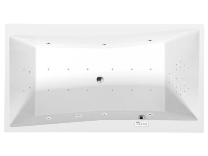 QUEST hydromasážní vana, 180x100x49cm, Highline Hydro-Air, chrom