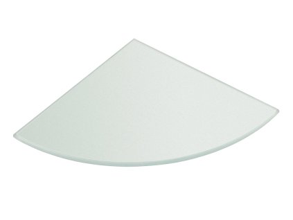 Police rohová, čtvrtkruhová 200x200x8mm, mléčné sklo