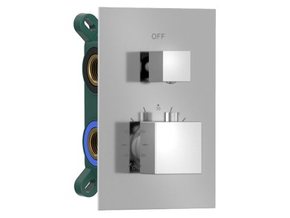 Podomítková sprchová termostatická baterie, box, 2 výstupy, chrom