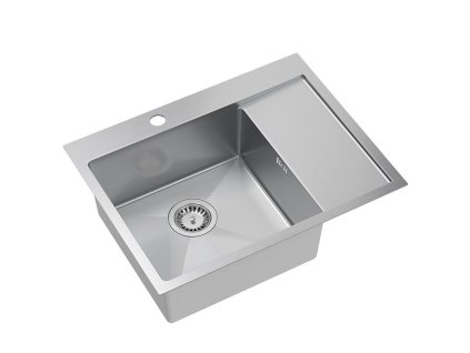 Quadron - Ocelový dřez RUSSEL 116 BRUSH NICKEL Levá komora HB7911BS DOPRAVA ZDARMA