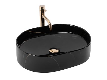 REA - Umyvadlo na desku Nadia 50 Black Stone REA-U9240