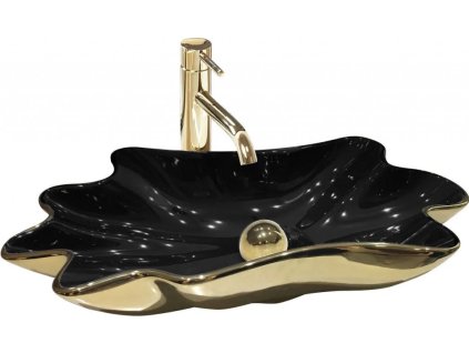 REA - Umyvadlo na desku Infinity Black Gold+zátka (perla) REA-U3402
