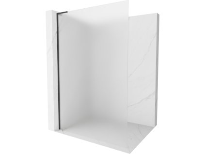 MEXEN/S - Kioto L Sprchová zástěna WALK-IN 90 x 200, dekor, černá 800-090-103-70-30