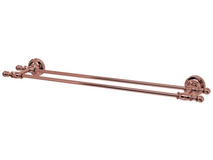 PERLA dvojitý držák ručníků 645mm, růžové zlato