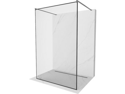 MEXEN/S - Kioto samostatně stojící sprchová zástěna 110 x 200, černý vzor 8 mm, grafit kartáčovaná 800-110-002-66-70