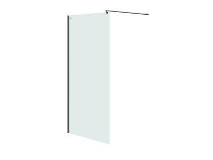 CERSANIT - Sprchová zástěna WALK-IN MILLE BLACK 100x200, čiré sklo S161-003