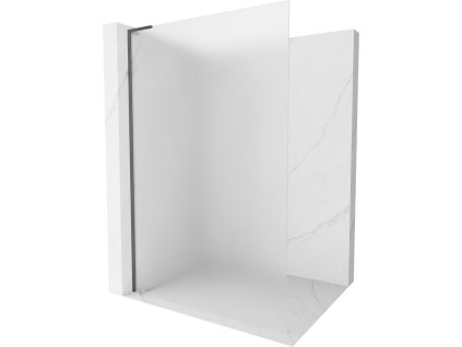 MEXEN/S - Kioto L Sprchová zástěna WALK-IN 90 x 200, dekor, grafit kartáčovaná 800-090-103-66-30