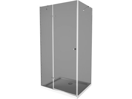 MEXEN/S - Roma sprchový kout 100x90, grafit, chrom + bílá vanička se sifonem 854-100-090-01-40-4010