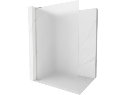 MEXEN/S - Kioto L Sprchová zástěna WALK-IN 90 x 200, dekor, nikl kartáčovaná 800-090-103-97-30