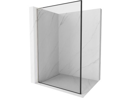 MEXEN/S - Kioto L Sprchová zástěna WALK-IN 100 x 200, černý vzor, nikl kartáčovaná 800-100-103-97-70