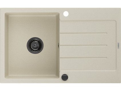 MEXEN/S - Bruno granitový dřez 1 s odkapávačem 795 x 495 mm, béžová, + černý sifon 6513791010-69-B