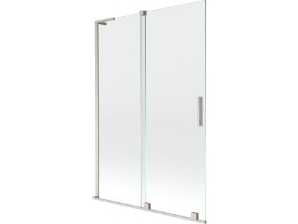 MEXEN/S - Velar L dvoukřídlá posuvná vanová zástěna 120 x 150 cm, transparent, nikl kartáčovaný 896-120-003-01-97