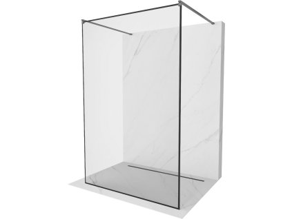 MEXEN/S - Kioto samostatně stojící sprchová zástěna 110 x 200 cm, černá vzor 8 mm, grafit metal 800-110-002-95-70