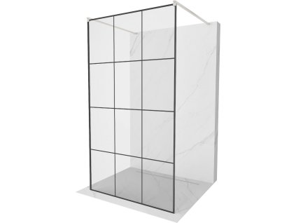 MEXEN/S - Kioto samostatně stojící sprchová zástěna 100 x 200, černý vzor 8 mm, nikl kartáčovaná 800-100-002-97-77