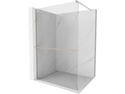 MEXEN/S - Kioto+ Sprchová zástěna s poličkou WALK-IN 80 x 200 cm, transparent, nikl kartáčovaný 800-080-121-97-00