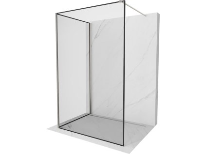 MEXEN/S - Kioto Sprchová zástěna WALK-IN 90 x 70 cm, černý vzor, nikl kartáčovaná 800-090-212-97-70-070
