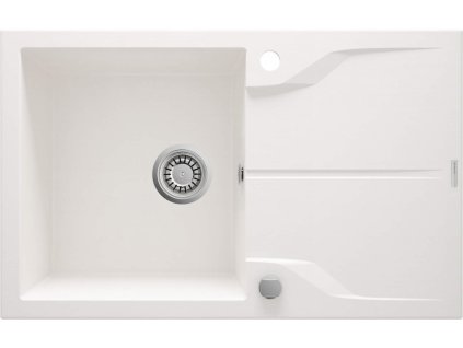 DEANTE - Andante flush alabaster - Granitový dřez s odkapávačem - zápustný ZQN_A11F