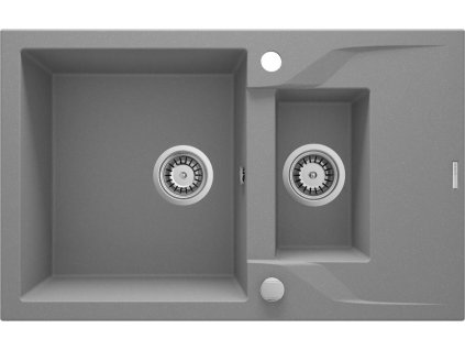 DEANTE - Andante šedá metalic - Granitový dřez, 1.5 - bowl s odkapávačem ZQN_S513