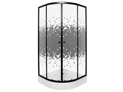 KERRA - Sprchový kout s vaničkou Pixel XN 90 (černý) 5907548117977