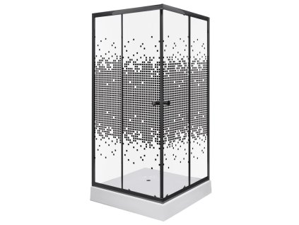 KERRA - Sprchový kout Černý Pixel SQ 80 (s vaničkou) 5907548118349