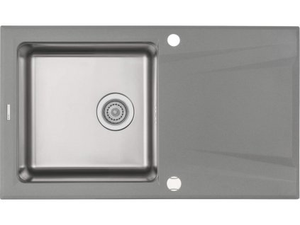 DEANTE - Prime šedá metalic - Granitovo - ocelový dřez, 1 - bowl s odkapávačem ZSR_S113 DOPRAVA ZDARMA