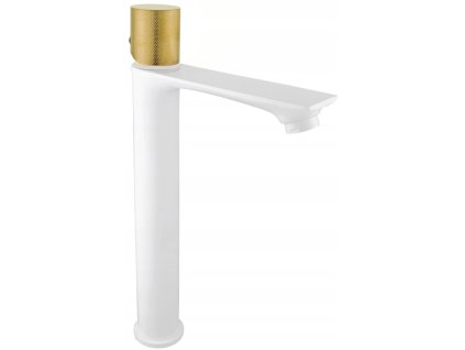 MEXEN/S - Royo One umyvadlová baterie vysoká, bílá / zlatá 72211-25