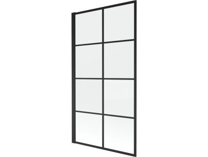 MEXEN - Alex vanová zástěna 1-wing 80x140 cm, černá vzor fi 893-080-000-70-77