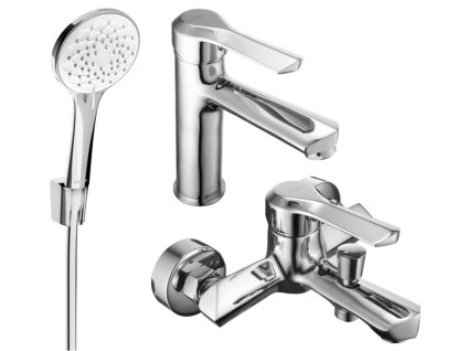 MEXEN/S - Saber R74 Set umyvadlové a vanové baterie s příslušenstvím, chrom 72103R74-00