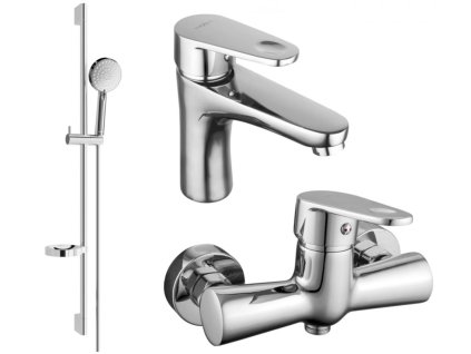 MEXEN/S - Kama DS75 SET umyvadlová baterie + sprchová s příslušenstvím , chrom 72504DS75-00
