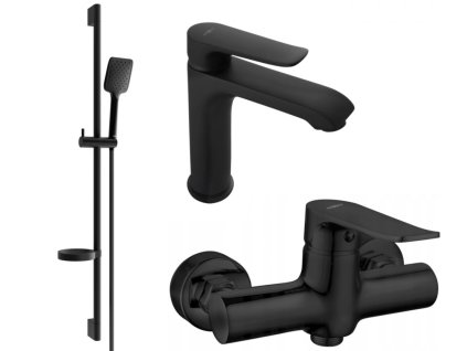 MEXEN/S - Pecos DS62 SET umyvadlová baterie + sprchová s příslušenstvím , černá 72704DS62-70