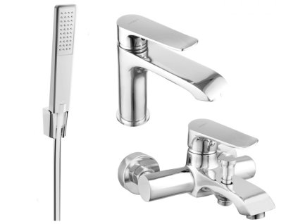 MEXEN/S - Pecos R72 Set umyvadlové a vanové baterie s příslušenstvím, chrom 72703R72-00