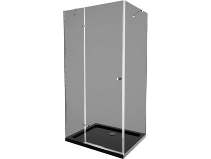 MEXEN/S - Roma sprchový kout 100x80, grafit, chrom + černá vanička se sifonem 854-100-080-01-40-4070