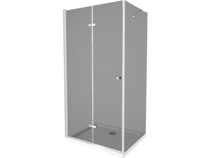 MEXEN/S - Lima sprchový kout 100x90, grafit, chrom + bílá vanička se sifonem 856-100-090-01-40-4010
