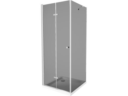 MEXEN/S - Lima sprchový kout 100x100, grafit, chrom + bílá vanička se sifonem 856-100-100-01-40-4010